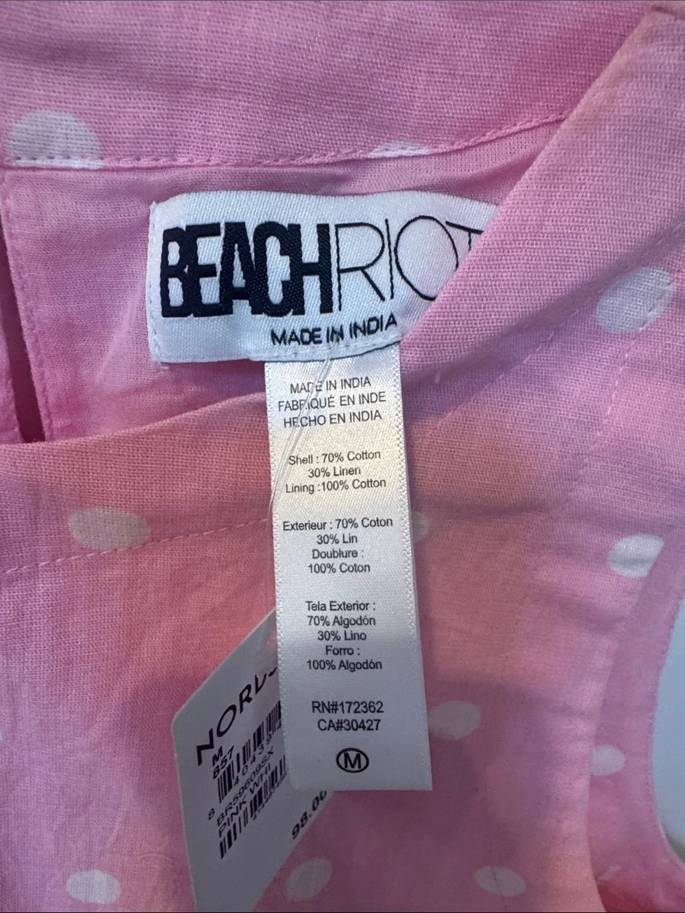 Beach Riot Dollie Pink & White Polka Dot Sleeveless Cover-up Top - Picture 4 of 5